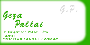 geza pallai business card