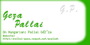 geza pallai business card